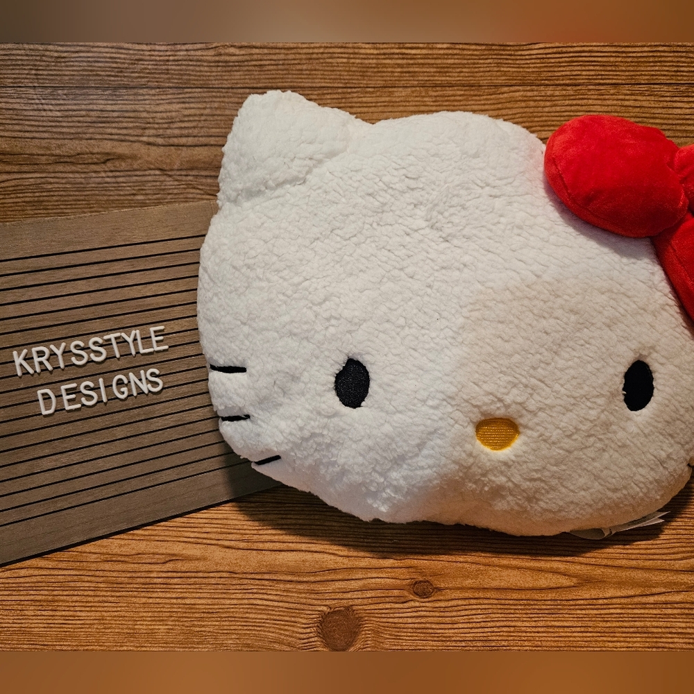 Sanrio Hello Kitty Large Plush Pillow with Red Bow NWT